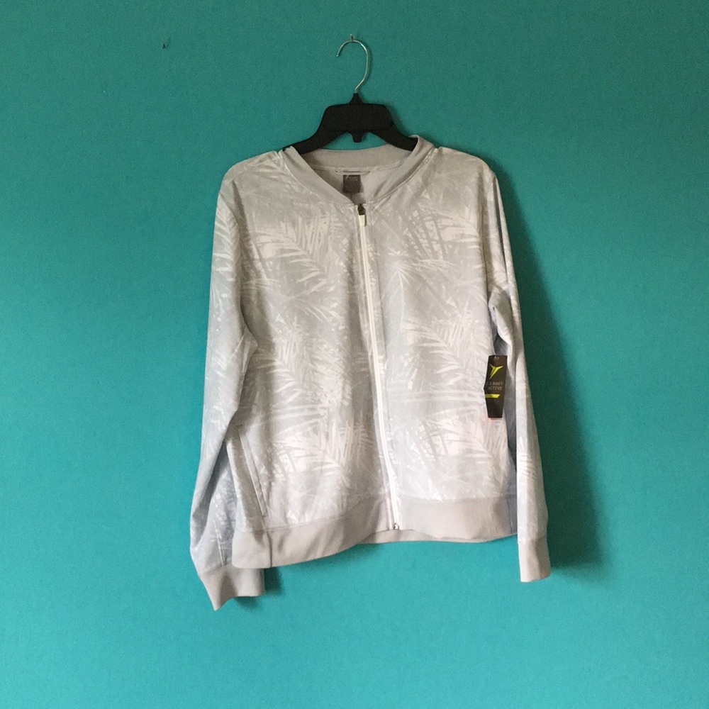 Gray and White patterned running jacket